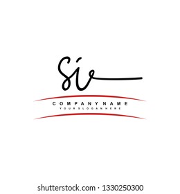 SI initial signature logo. handwriting logo template vector,