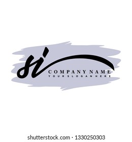 SI initial signature logo. handwriting logo template vector,