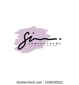 SI initial signature logo. handwriting logo template vector,