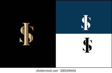 SI,IS Abstrakte Buchstaben Logo MONOGRAN