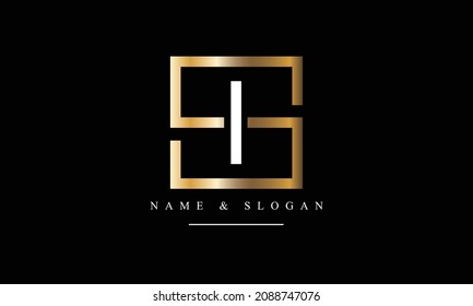 SI, IS, S, I letras abstractas monograma logotipo
