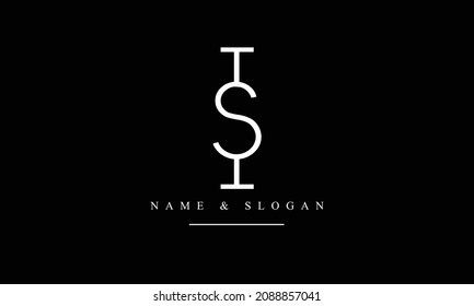 SI, IS, S, I abstract letters logo monogram