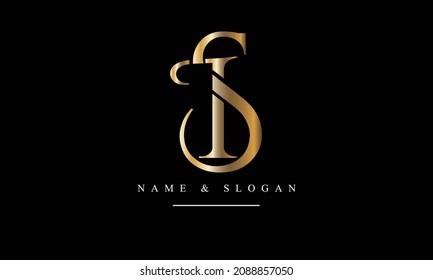 SI, IS, S, I letras abstractas monograma logotipo