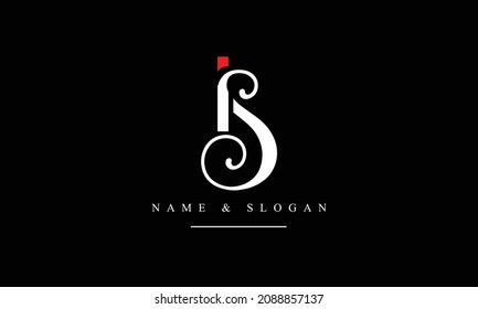 SI, IS, S, I letras abstractas monograma logotipo