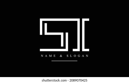 SI, IS, S, I Abstrakte Buchstaben Logo-Monogramm