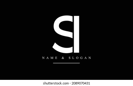SI, IS, S, I Abstrakte Buchstaben Logo-Monogramm