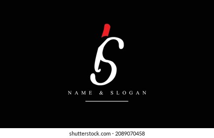 SI, IS, S, I abstract letters logo monogram