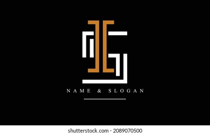 SI, IS, S, I Abstrakte Buchstaben Logo-Monogramm