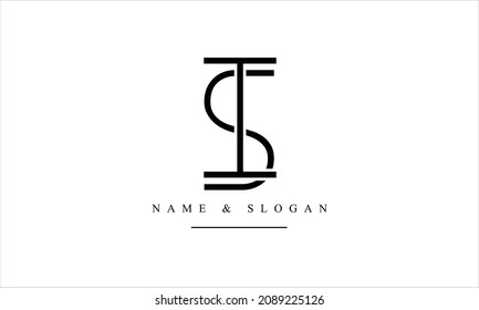 SI, IS, S, I Abstrakte Buchstaben Logo-Monogramm