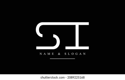 SI, IS, S, I abstract letters logo monogram
