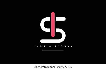 SI,  IS, S, I abstract letters logo monogram