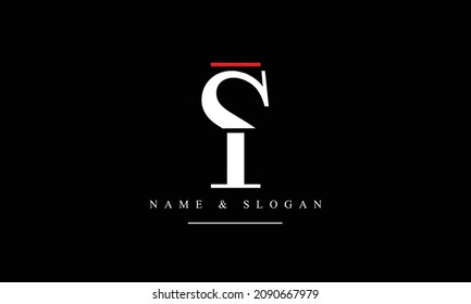 SI, IS, S, I Abstrakte Buchstaben Logo-Monogramm
