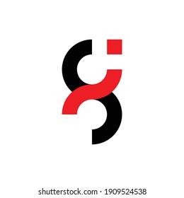 SI or IS letter abstract logo design