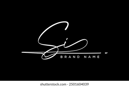 SI letter beauty handwriting vector logo. 