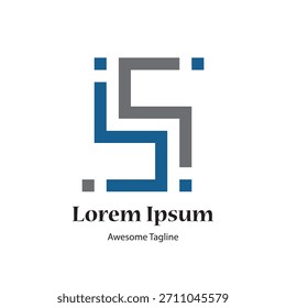 Si letter creative initial logo design icon