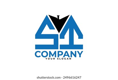 SI letter creative real estate vector logo design.