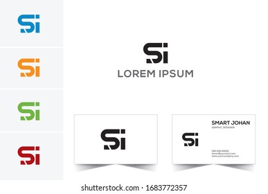 SI Letter Logo Design with Creative Modern Trendy Typography and Black Colors.