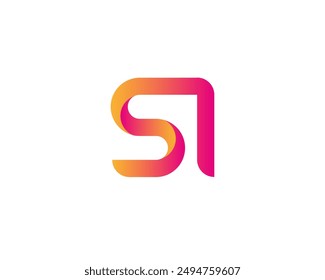 SI letter logo. SI logo design vector illustration