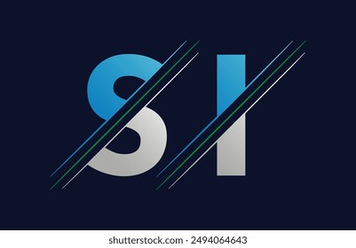 si Letter Logo Template Illustration Design.