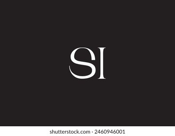 SI Logo Design, Creative Professional Trendy Letter SI 
Logo Design in Black and White Color
