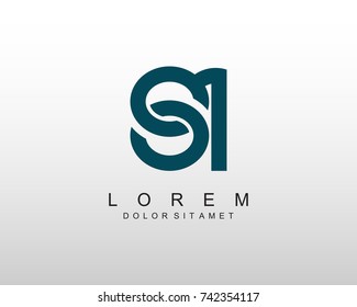 SI Logo Letter Design Template Element