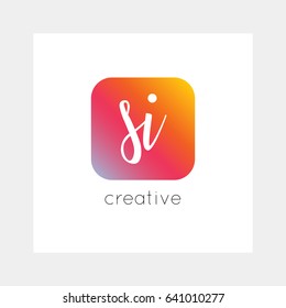 SI logo, vector. Useful as branding, app icon, alphabet combination, clip-art.