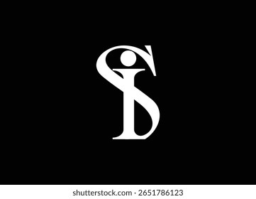 Ícone de assinatura do logotipo do monograma SI