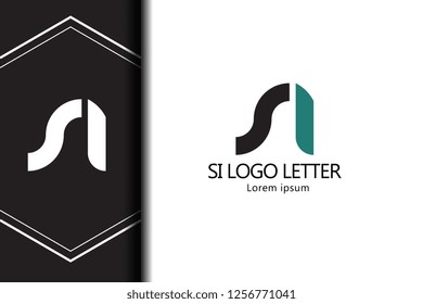 si s i circle lowercase design of alphabet letter combination with infinity suitable as a logo for a company or business - Vector