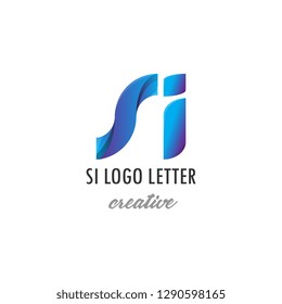 si s i circle lowercase design of alphabet letter combination with infinity suitable as a logo for a company or business - Vector