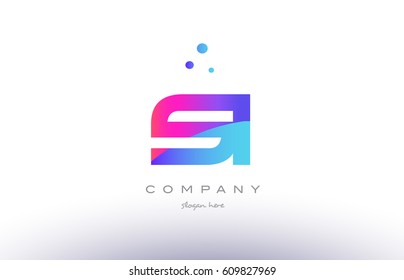 si s i  creative pink purple blue modern dots creative alphabet gradient company letter logo design vector icon template