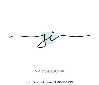 SI S I Initial handwriting logo template