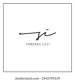 SI Simple Signature Logo - Plantilla de Vector manuscrita para S y I Logo