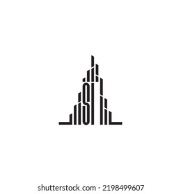 SI skyscraper initial logo concept in high quality professional design that will print well across any print media