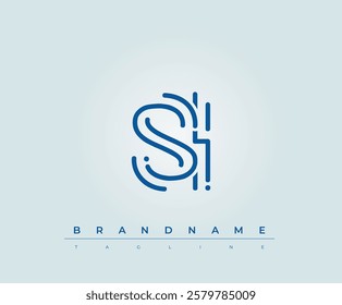 SI Technology Letter Logo Template. This tech letter logo is a graphic mark that uses letters to represent a technology company.