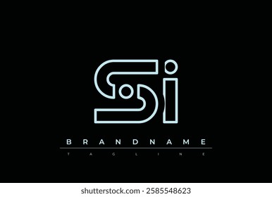 SI Technology Letter Logo Template. This tech letter logo is a graphic mark that uses letters to represent a technology company.