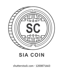 sia coin  Cryptocurrency  icon outline