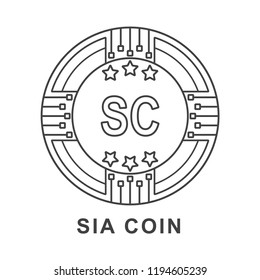 sia coin SC coin Cryptocurrency  icon outline