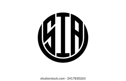 SIA initial letter geometric creative circle shape icon logo design vector. monogram, lettermark, circle, calligraphy, symbol, emblem, elegant, abstract, wordmark, sign, art, typography, icon, shape