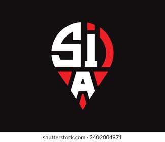 
SIA letter location shape logo design.