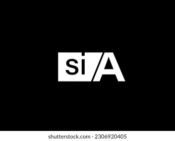 SIA Logo and Graphics design vector art, Icons isolated on black background