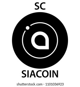 SiaCoin cryptocurrency blockchain icon. Virtual electronic, internet money or cryptocoin symbol, logo