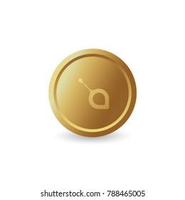 Siacoin golden coin icon. Digital currency, virtual money. Cryptocurrency logo, crypto mining token symbol. Vector illustration.