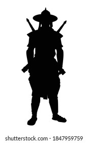 Siam warrior silhouette vector on white