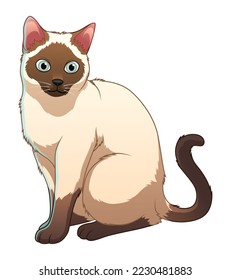 Siamese Cat Cartoon Animal Illustration