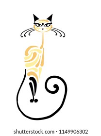 Siamese cat design. Vector illustration