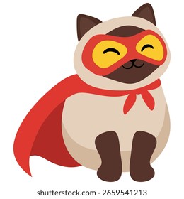 Gato siamés. Gato gordo. Vector de dibujos animados de gato
