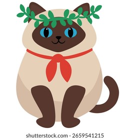 Siamese cat. Fat cat. Cat cartoon vector