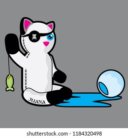Siamese cat fishing