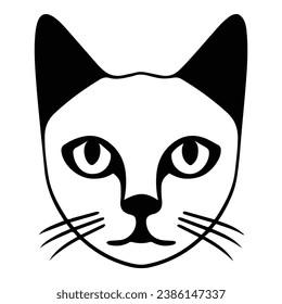 Siamese Cat Flat Icon Isolated On White Background