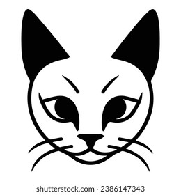 Siamese Cat Flat Icon Isolated On White Background